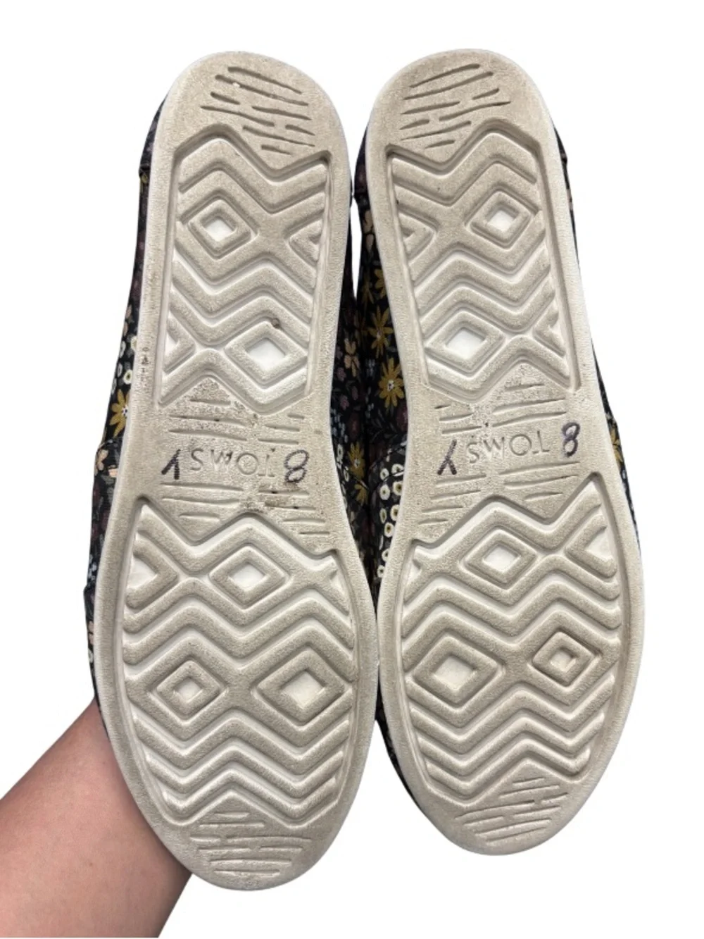 Toms Floral Slip-On Flats in Black Multicolor
